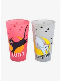 Anime Sailor Moon Luna & Artemis Pint Glass Set