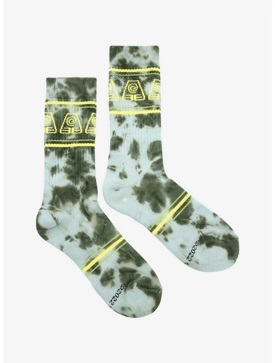 Anime Avatar: The Last Airbender Earthbending Symbol Tie-Dye Crew Socks - BoxLunch Exclusive 2 Anime Avatar: The Last Airbender Earthbending Symbol Tie-Dye Crew Socks - BoxLunch Exclusive - Image 2