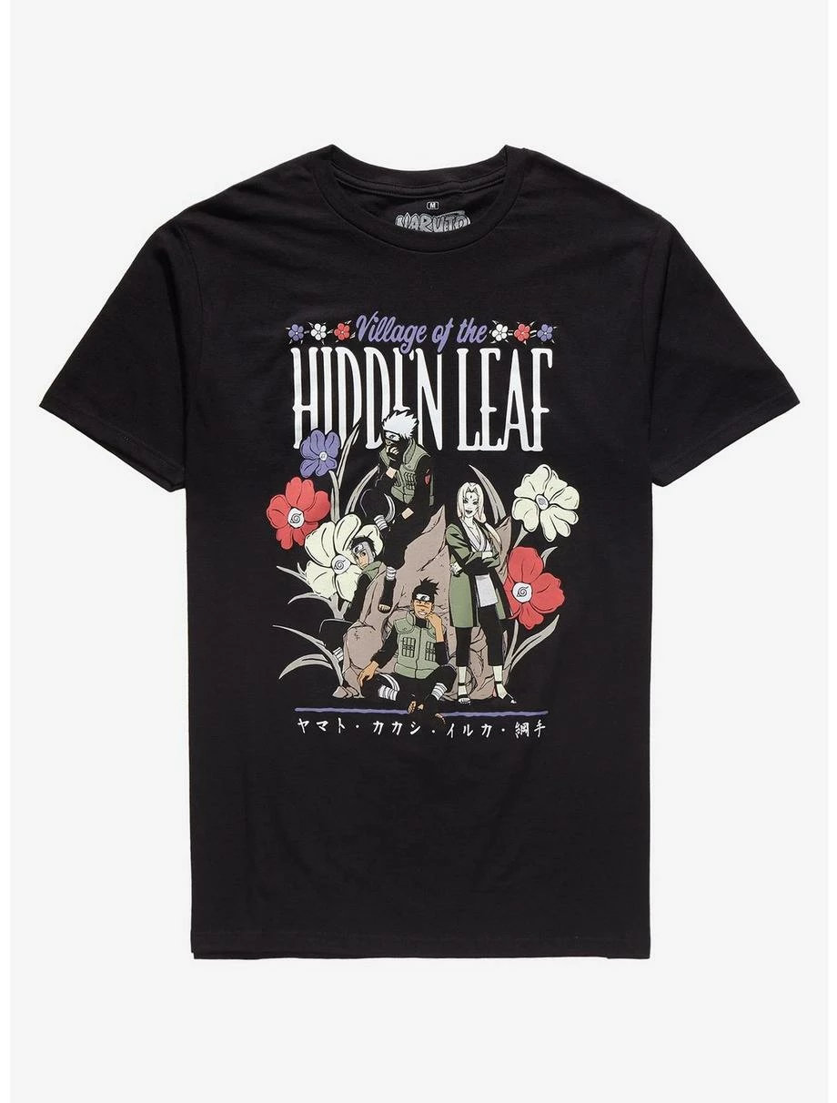 Anime Naruto Shippuden Hidden Leaf Village Floral T-Shirt - BoxLunch Exclusive 1 Anime Naruto Shippuden Hidden Leaf Village Floral T-Shirt - BoxLunch Exclusive