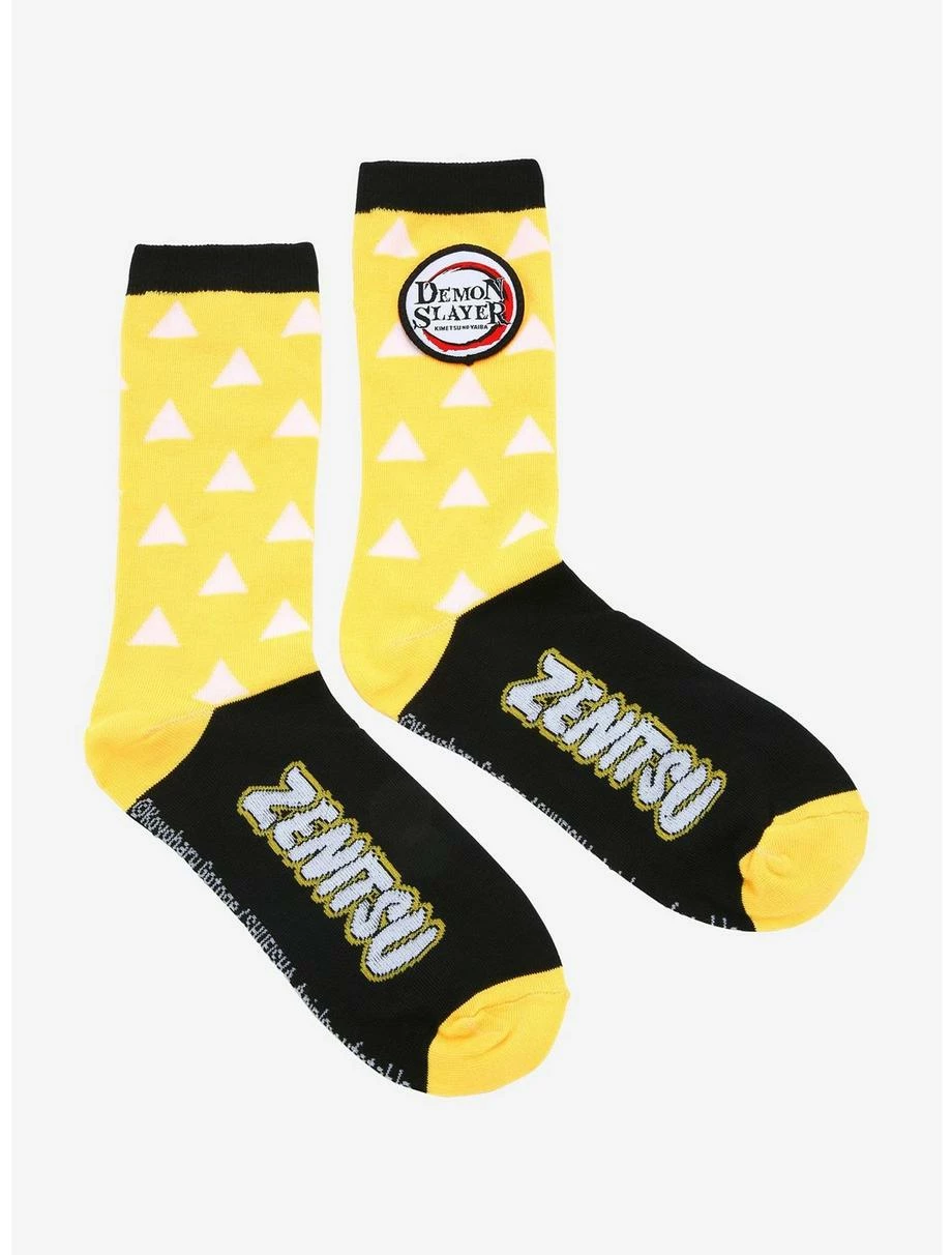 Anime Demon Slayer: Kimetsu No Yaiba Zenitsu Patterned Socks - BoxLunch Exclusive 3 Anime Demon Slayer: Kimetsu No Yaiba Zenitsu Patterned Socks - BoxLunch Exclusive - Image 3