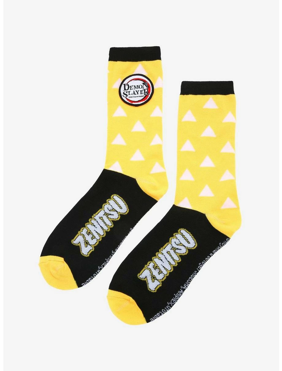 Anime Demon Slayer: Kimetsu No Yaiba Zenitsu Patterned Socks - BoxLunch Exclusive 4 Anime Demon Slayer: Kimetsu No Yaiba Zenitsu Patterned Socks - BoxLunch Exclusive - Image 4