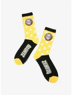 Anime Demon Slayer: Kimetsu No Yaiba Zenitsu Patterned Socks - BoxLunch Exclusive
