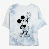 Cartoons Disney Mickey Mouse Simple Womens Tie-Dye Crop T-Shirt