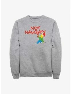 Cartoons The Simpsons Holiday Bart Not Naughty Sweatshirt
