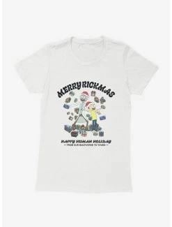 Cartoons Rick And Morty Happy Human Holiday Womens T-Shirt