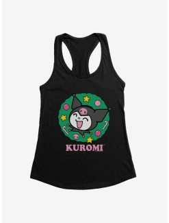 Anime Kuromi Christmas Wreath Womens Tank Top