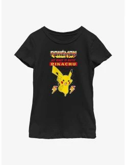 Anime Pokemon Battle Ready Pikachu Youth Girls T-Shirt