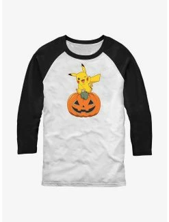 Anime Pokemon Pikachu Pumpkin Raglan T-Shirt