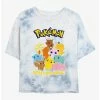 Anime Pokemon Catch 'Em All Tie-Dye Womens Crop T-Shirt