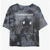 Anime Pokemon Charmander Tie-Dye Womens Crop T-Shirt