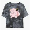 Anime Pokemon Clefairy Pose Tie-Dye Womens Crop T-Shirt
