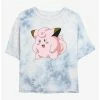 Anime Pokemon Clefairy Pose Tie-Dye Womens Crop T-Shirt