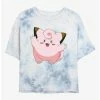 Anime Pokemon Clefairy Tie-Dye Womens Crop T-Shirt