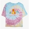 Anime Pokemon Good Vibes Starters Tie-Dye Womens Crop T-Shirt