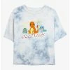 Gamer Pokemon Good Vibes Starters Tie-Dye Womens Crop T-Shirt