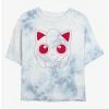 Anime Pokemon Jigglypuff Outline Tie-Dye Womens Crop T-Shirt