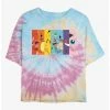 Anime Pokemon Rainbow Faces Tie-Dye Womens Crop T-Shirt