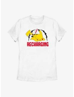 Anime Pokemon Sleepy Pikachu Recharging Womens T-Shirt