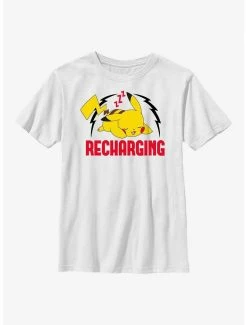 Anime Pokemon Sleepy Pikachu Recharging Youth T-Shirt