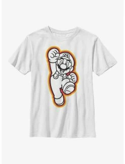 Gamer Nintendo Mario Jump Outline Youth T-Shirt