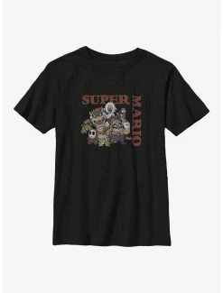 Gamer Nintendo Mario Vintage Baddies Youth T-Shirt