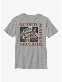 Gamer Nintendo Mario Vintage Baddies And Brothers Youth T-Shirt