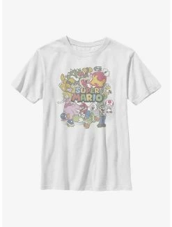 Gamer Nintendo Mario Character Collage Youth T-Shirt