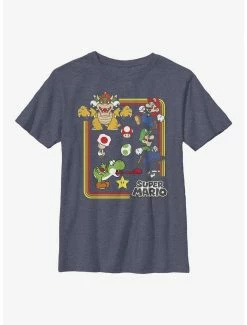 Gamer Nintendo Mario Character Group Youth T-Shirt