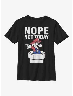 Gamer Nintendo Mario Nope Not Today Youth T-Shirt