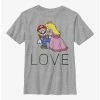 Gamer Nintendo Mario Peach And Mario Love Youth T-Shirt