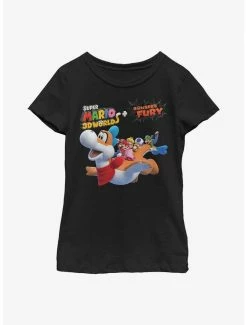Gamer Nintendo Bowser's Fury Flying Through Youth Girls T-Shirt