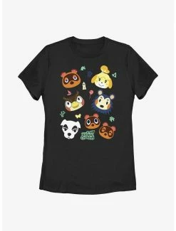 Gamer Nintendo Animal Crossing Faces Womens T-Shirt